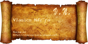 Vlasics Nóra névjegykártya